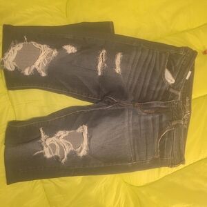 American Eagle Outfitters Women’s Dark Blue Distressed Skinny Jeans